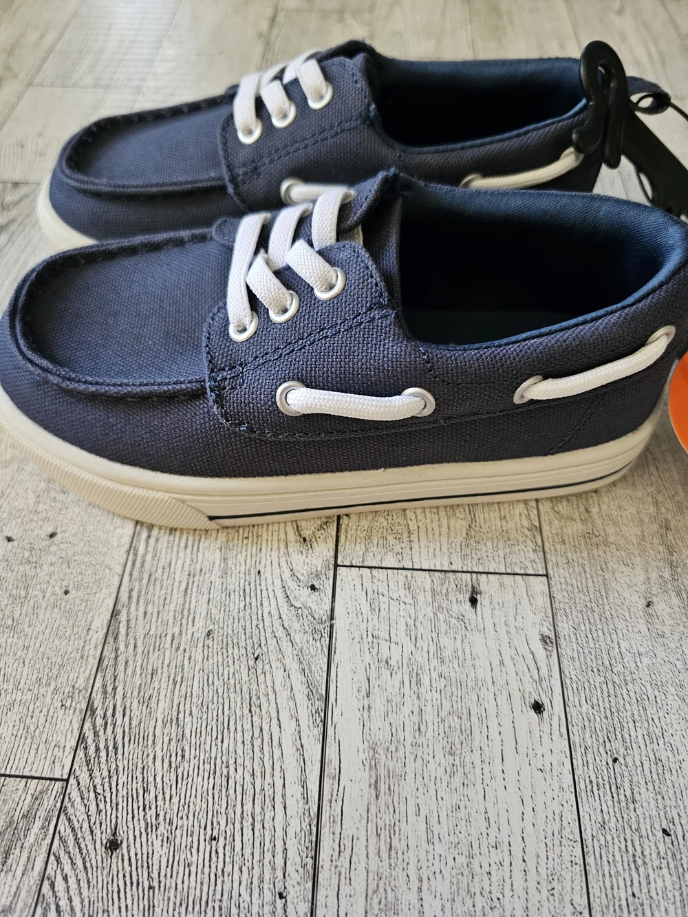Boys Wonder Nation Slip On Canvas Boat Shoe Navy and White Size 10 Toddler